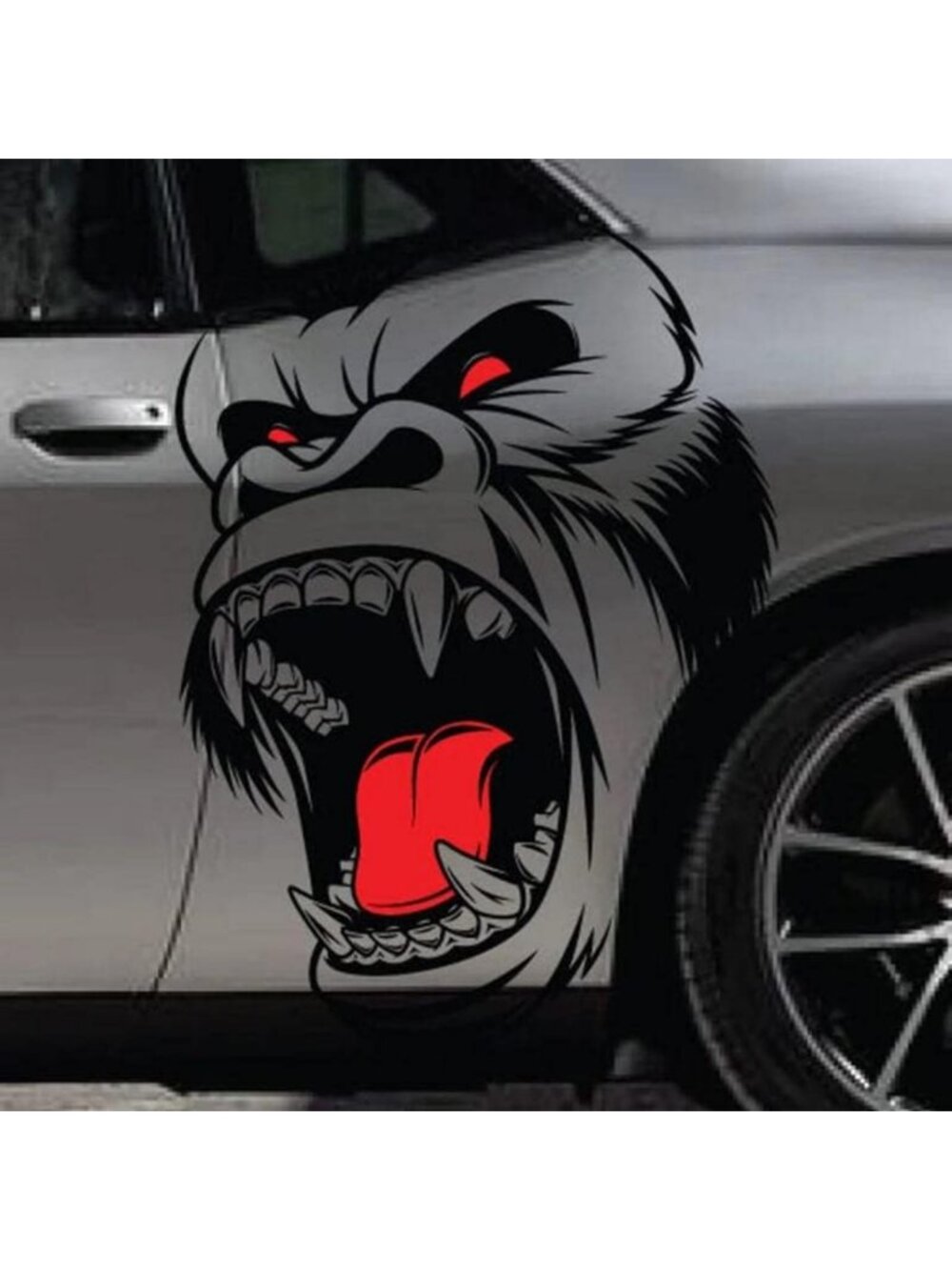 Large Gorilla Head Car Decal - Cool Animal Vinyl Sticker for SUV, Truck & Hood